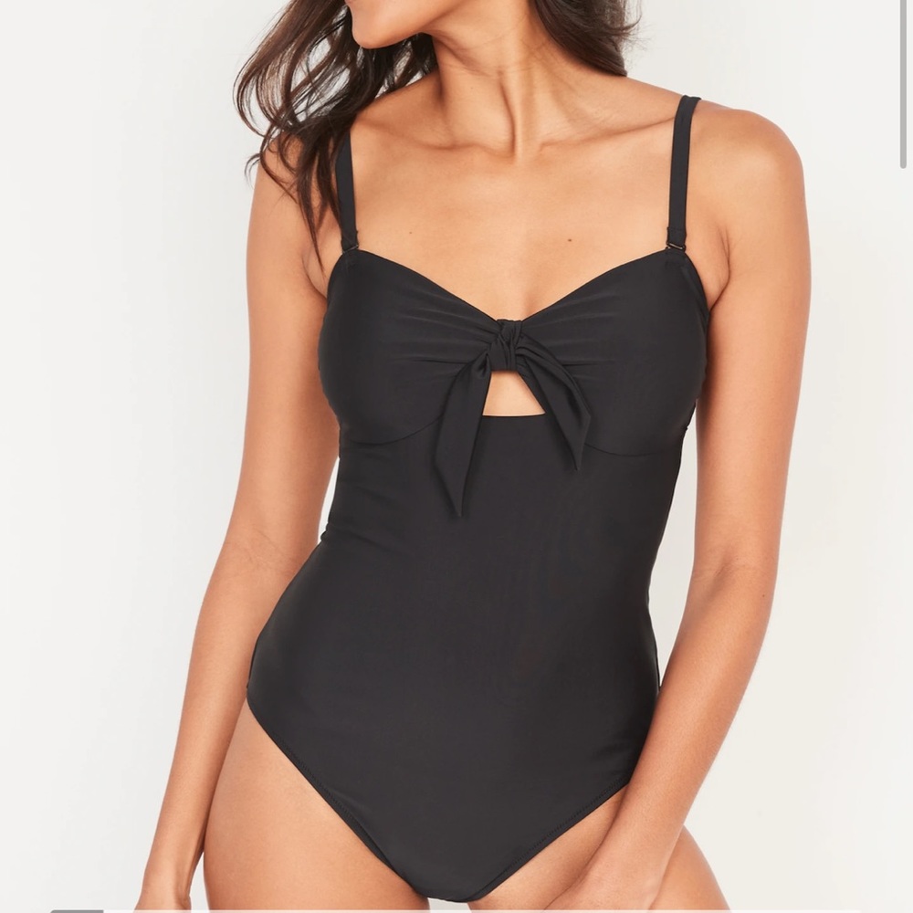 Tie front one piece swim